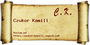Czukor Kamill névjegykártya